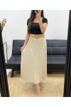 GEPLOOIDE ROK + RIEM PE1094 BEIGE