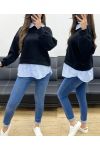 BI-MATIRE SHIRT SWEATER SS1155 BLACK