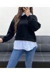 BI-MATIRE SHIRT SWEATER SS1155 BLACK