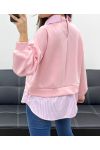 MAGLIA CAMICIA BI-MATIRE SS1155 ROSA