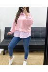 MAGLIA CAMICIA BI-MATIRE SS1155 ROSA