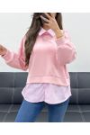 MAGLIA CAMICIA BI-MATIRE SS1155 ROSA