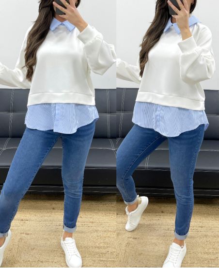 BI-MATIRE HEMD PULLOVER SS1155 WEISS