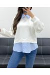 MAGLIA CAMICIA BI-MATIRE SS1155 BIANCO