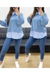 MAGLIA CAMICIA BI-MATIRE SS1155 AZZURRO CIELO