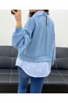 MAGLIA CAMICIA BI-MATIRE SS1155 AZZURRO CIELO
