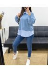 MAGLIA CAMICIA BI-MATIRE SS1155 AZZURRO CIELO