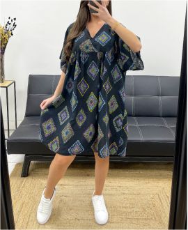 ABITO OVERSIZE IN GARZA DI COTONE CON STAMPA PE1040 NERA