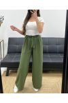 LOSSE BROEK MET SOEPELE STRIKCEINTUUR PE1058 KHAKI