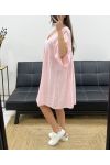 OVERSIZE-KLEID AUS BAUMWOLLGAZE PE1033 ROSA
