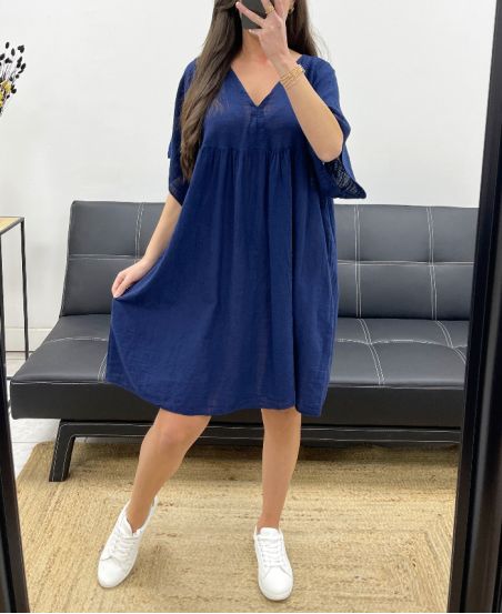 OVERSIZED KATOENEN GAASJURK PE1033 NAVY