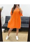 OVERSIZED KATOENEN GAAS JURK PE1033 ORANJE