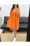 OVERSIZED KATOENEN GAAS JURK PE1033 ORANJE