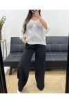 TOP IN MAGLIA A STELLA PE1193 BIANCO