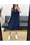 LOCKER FLIESSENDES KLEID SS1086 MARINEBLAU