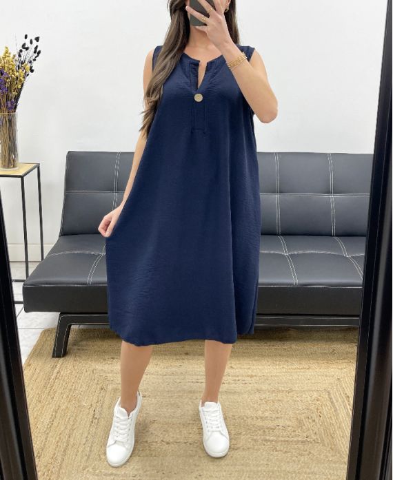LOCKER FLIESSENDES KLEID SS1086 MARINEBLAU