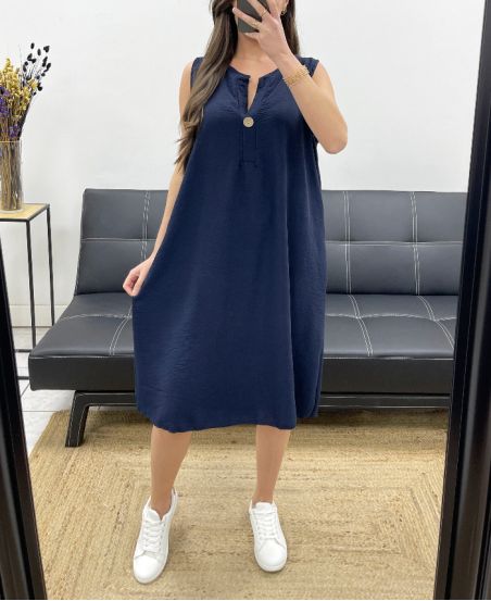 LOCKER FLIESSENDES KLEID SS1086 MARINEBLAU