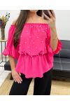 PE0007 FUSHIA PERLEN-TOP