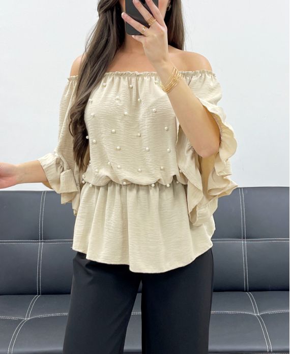TOP PERLES PE0007 BEIGE