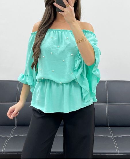 TOP PERLES PE0007 VERT PASTEL