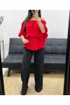 PE0007 TOP MIT ROTER PERLE