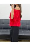 PE0007 TOP MIT ROTER PERLE