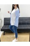 PE1141 HIMMELBLAU GESTREIFTES HEMD