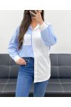 PE1141 HIMMELBLAU GESTREIFTES HEMD
