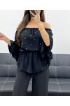 PE0007 SCHWARZES PERLMUTT-TOP