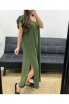OVERSIZED MAXI-JURK MET STRIK AAN DE ACHTERKANT SS1080 KHAKI