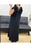 MAXI DRESS OVERSIZE CON LACCETTI SUL RETRO SS1080 NERO
