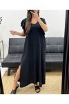 MAXI DRESS OVERSIZE CON LACCETTI SUL RETRO SS1080 NERO