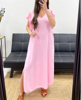 MAXI ABITO OVERSIZE CON LACCETTI POSTERIORI SS1080 ROSA