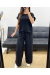TOP TOP SET MIT SPITZENRÜCKEN + PE0001 HOSE SCHWARZ