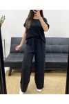 TOP TOP SET MIT SPITZENRÜCKEN + PE0001 HOSE SCHWARZ