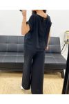 TOP TOP SET MIT SPITZENRÜCKEN + PE0001 HOSE SCHWARZ