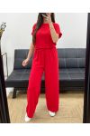 TOP TOP SET MIT SPITZENRÜCKEN + PE0001 HOSE ROT