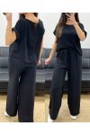 TOP TOP SET MIT SPITZENRÜCKEN + PE0001 HOSE SCHWARZ