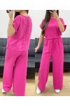SET TOP IN PIZZO + PE0001 PANTALONI FUCSIA
