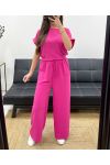 SET TOP IN PIZZO + PE0001 PANTALONI FUCSIA