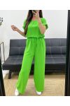 ENSEMBLE TOP DOS DENTELLE + PANTALON PE0001 VERT NEON