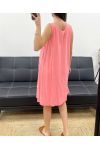 COTTON LACE LINED DRESS PE1174 CORAL
