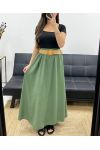 GONNA LUNGA FLUENTE + CINTURA PE0222 KHAKI