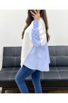 OVERSIZE-SWEATSHIRT AUS BI-MATERIAL PE1144 WEISS