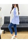 OVERSIZE-SWEATSHIRT AUS BI-MATERIAL PE1144 WEISS