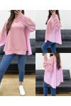 OVERSIZED BI-MATERIAL SWEATSHIRT PE1144 PINK