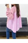 OVERSIZED BI-MATERIAL SWEATSHIRT PE1144 PINK