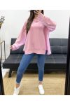 OVERSIZED BI-MATERIAL SWEATSHIRT PE1144 PINK