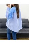 OVERSIZED BI-MATERIAL SWEATSHIRT SS1144 SKY BLUE