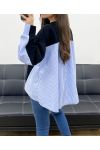 MAGLIA OVERSIZE BI-MATERIALE PE1144 NERO
